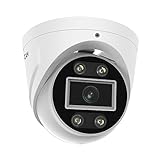 Foscam T5EP 5 MP POE-Überwachungskamera mit integriertem Scheinwerfer und Einer Alarmsirene, Erkennung von Personen und Fahrzeugen, Nachtsicht, Zwei-Wege-Audio, Weiß