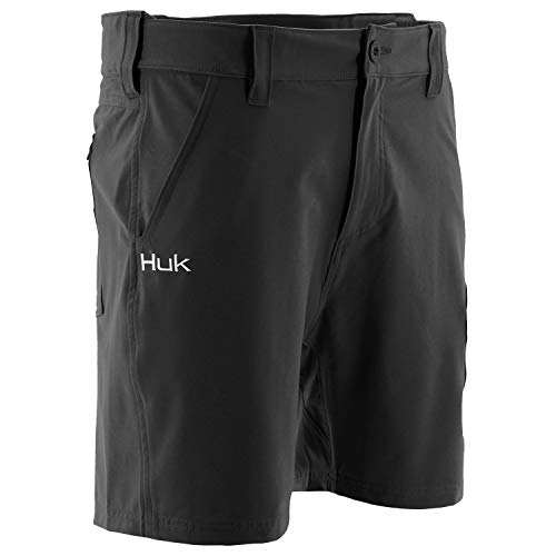 HUK Next Level Herren Angel-Shorts, schnelltrocknend, Schwarz, 17,8 cm, 3XL
