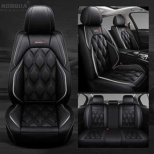 NOBQUA Sitzbezüge Auto Autositzbezüge Universal Set für Tesla Model 3 Model Y Model S Model X Auto Zubehör, Schwarz Standard