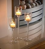 3 Set Elegantes Windlicht Kerzenhalter Teelichthalter Tischdekoration für Hochzeit