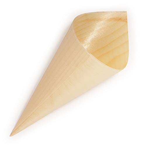 BambooMN Brand - 5.1 Tall x 2 Dia Disposable Wood Cones - 100 Pieces by BambooMN