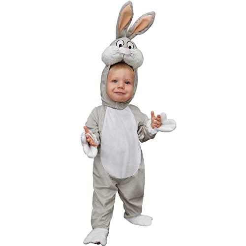 Krause & Sohn Bugs Bunny Kostüm Hase für Kinder 1-3 Jahre grau Tier Lizenz Fasching Karneval (1-2 Jahre)