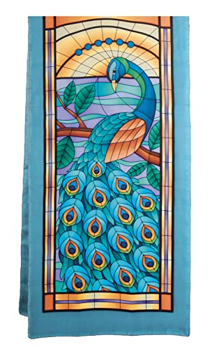 H DUPONT DUPECLPW141C - Une Echarpe 100% soie - Tissu à peindre - 180x43cm Peacock