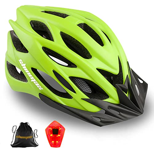 Shinmax Fahrradhelm mit LED-Licht, A-Best Specialized Cycle Helm mit Sicherheitsleuchte Super Light Integrally Bike Helm Adult Bike Helm mit Abnehmbarem Visier und Liner