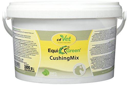 cdVet Naturprodukte EquiGreen CushingMix 1 kg, Pferde und Ponys, Stoffwechselprobleme, Entgiftungsorgane, Vitalstoffe, mit Möchspfeffer und Grünhafer
