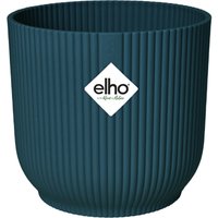 Elho Vibes Fold Rund 25 - Blumentopf für Innen - Ø 25.0 x H 23.0 cm - Blau/Tiefes Blau