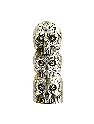 Metallhülle Skull antik Silber für Maxi Bic Feuerzeug mit Flaschenöffner - Verschiedene Auswahlmöglichkeiten (5)