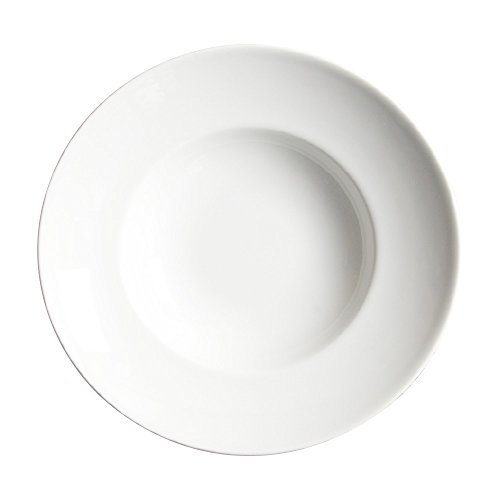 Saturnia Fine Porcelain 4001238 – Set mit 1 tiefen Tellern, Porzellan, spülmaschinenfest, Ø 23 cm, Farbe weiß