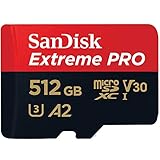 SanDisk Extreme Pro 512 GB microSDXC Memory Card + SD Adapter with A2 App Performance + Rescue Pro Deluxe 170 MB/s Class 10, UHS-I, U3, V30