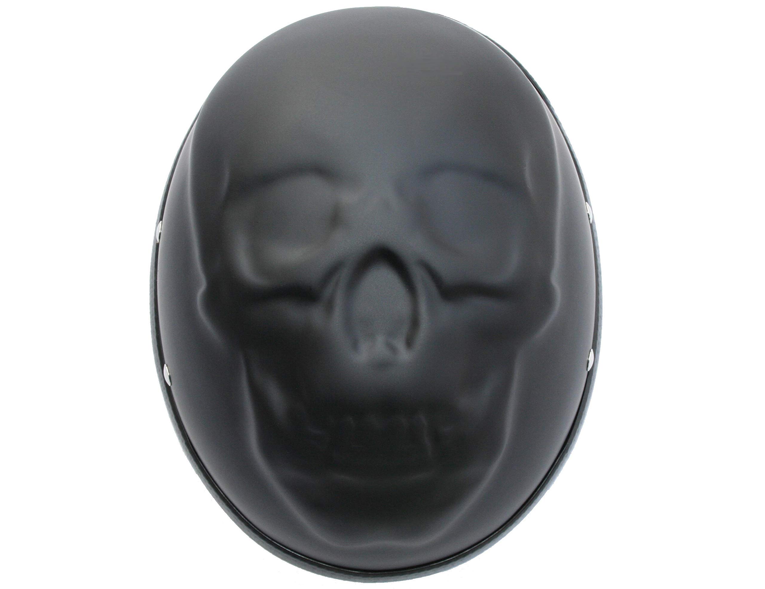 Chopperhelm Skull / Schädel 3D matt Schwarz Größe: M 57/58cm