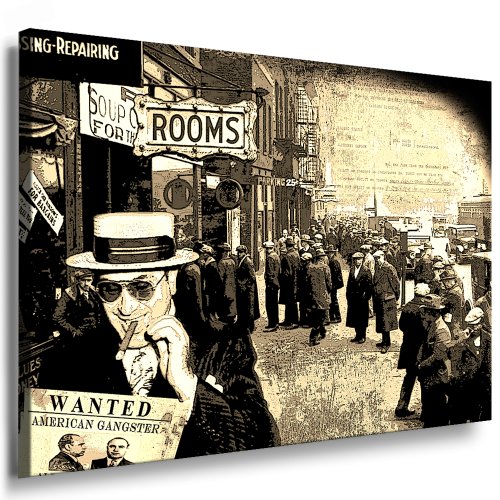 Wandbild "Al Capone" (American gangster) Bild - 100x70cm k. Poster ! Bild fertig auf Keilrahmen ! Pop Art Bilder Wandbilder, Kunstdrucke und Gemälde / Bilder zur Dekoration - Deko