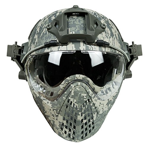 kayheng Vollgesichtsbedeckter militärischer Schutzhelm für den Kampf gegen Airsoft-Paintball Taktische Schutzhelme für Maskenbrillen