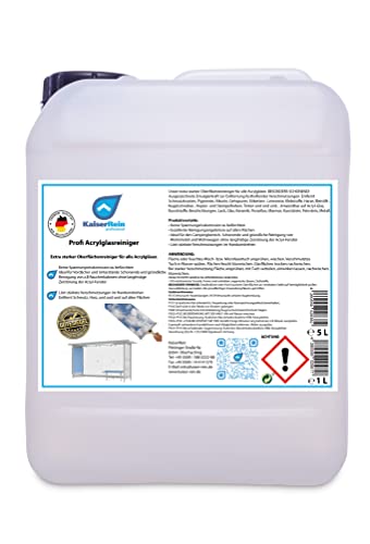 Profi Acryl-Glasreiniger 5 L Kanister Extra starker Oberflächenreiniger für alle Oberflächen und Acrylgläser 1 L (1000 ml)