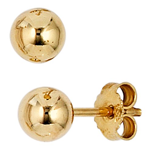 JOBO Damen Ohrstecker Kugel 333 Gold Gelbgold Ohrringe Kugelohrstecker Durchmesser 5 mm
