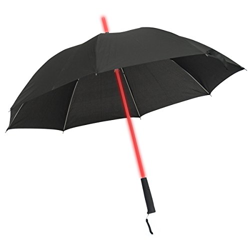GOODS+GADGETS Leuchtender LED Regenschirm mit 7 Farben und integrierter LED Taschenlampe Leuchtender Schirm Ø 100 cm