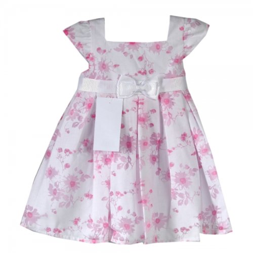 Festkleid Babykleid elegantes Kleid Sommerkleid Set inkl. Hut rosa blumig Modell 4792 (68)