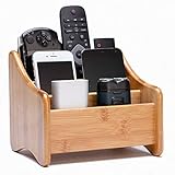 Holzsammlung Schreibtisch Organizer Multifunktionale Bambus Aufbewahrungsboxen Office Box mit 3 Fächer #1 - Perfekte Desktop-Box für Ihr Kosmetik, Smartphone, Fernbedienung und andere Kleinteile