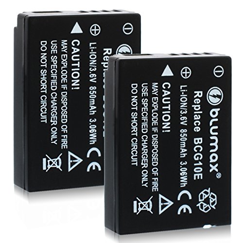2X Blumax ersetzt DMW-BCG10 / DMW-BCG10E Akku kompatibel mit diversen Panasonic Kameramodellen 850mAh 3,6V 3,06Wh