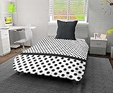 Intemporel Zeitlos Bettbezug aus Baumwolle 140 x 200 cm gepunktet, Polyester, Grau, 200 x 140 x 1 cm