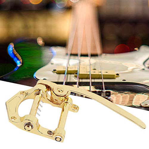 Zem Alloy Tremolo Bridge Saitenhalter Vibrato Bridge Musikinstrument Liebhaber für Home Performance(Golden)
