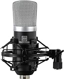 Pronomic CM-22 Studio Großmembranmikrofon XLR-Kondensatormikrofon (mit Mikrofonspinne, Etui, Windschutz, Reduziergewinde und Transportkoffer) schwarz