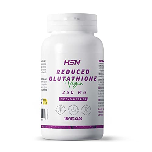 Glutati 250 mg HSN | Reduzierte Form für maximale Bioverfügbarkeit und Saugfähigkeit, leistungsstark, Antioxidationsmittel, vegan, glutenfrei, laktosefrei, 120 Kapseln