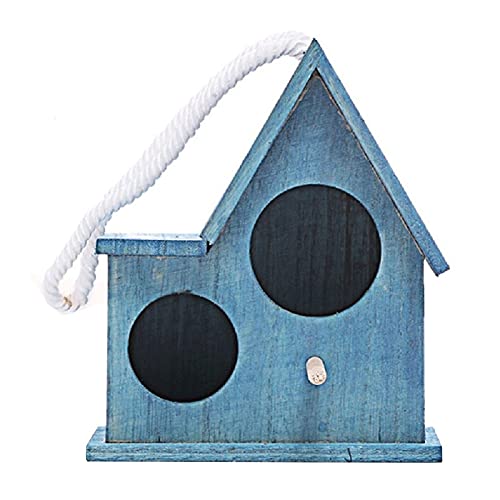 Vogelkäfige Vogelhaus aus Holz für den Außenbereich, warme Zuchtbox, Garten, Heimdekoration (braun) Vogelträger (Color : Bronze, Size : S) (Blau M)