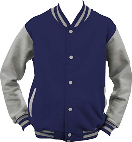 Shirtinstyle College Jacke Jacket Retro Style; Farbe NavyGrau, Größe XL