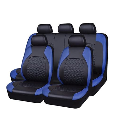 DECI 9 PCS Sitzbezüge Auto Leder Komplettset für Seat Arona 2017-2023,Auto Schonbezug Autositzbezüge Vordersitze und Rücksitze Sitzschoner,B-Blue