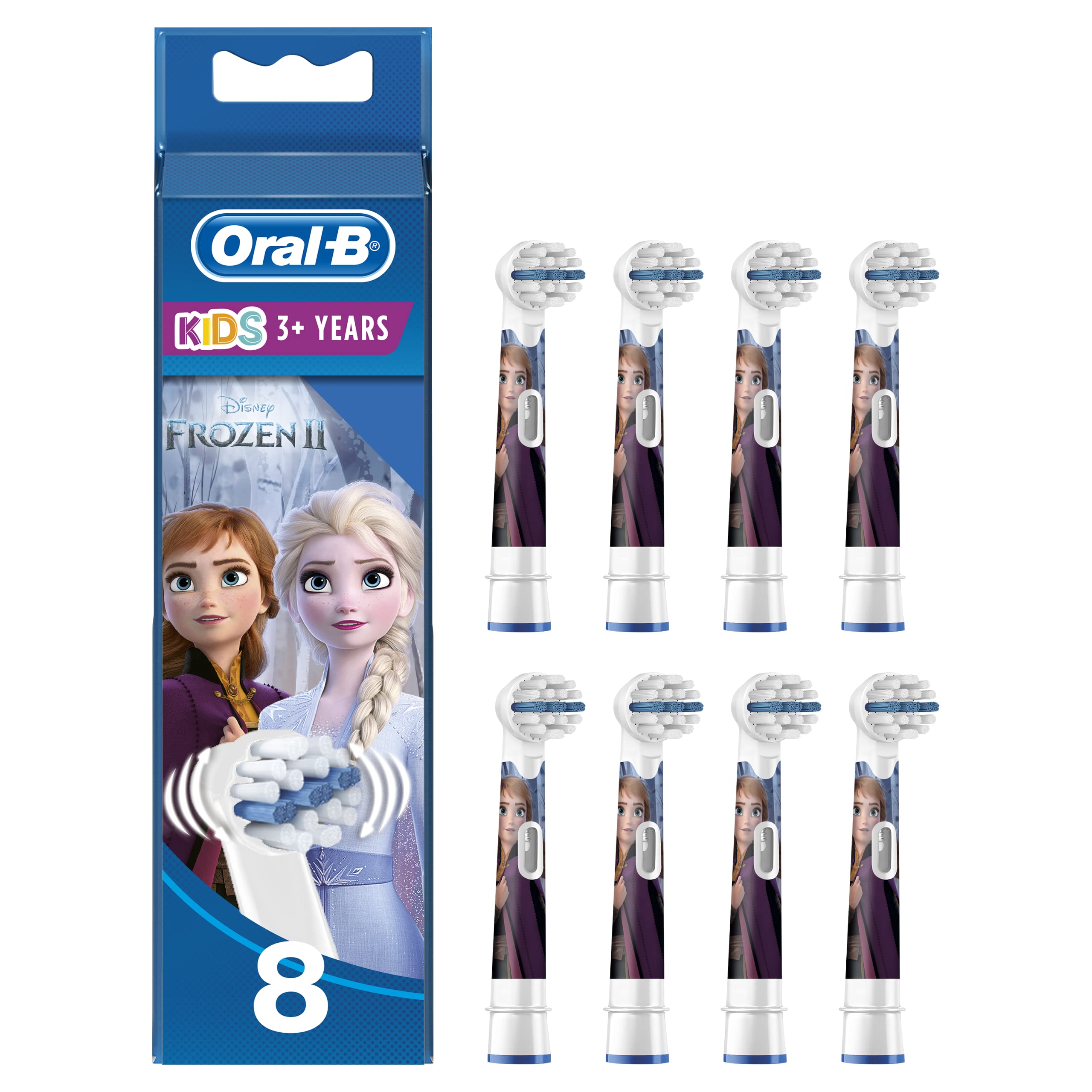 Oral-B Kids Disney Frozen Aufsteckbürsten für Kinder ab 3 Jahren, in briefkastenfähiger Verpackung, 8 Stück
