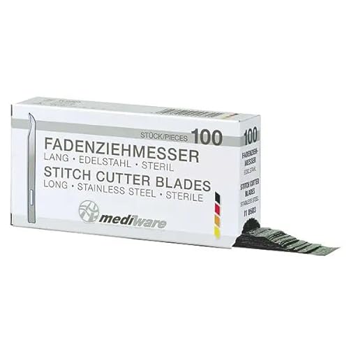 Mediware I1 0503 Fadenziehmesser, lange Form, 110 mm (102-er Pack)