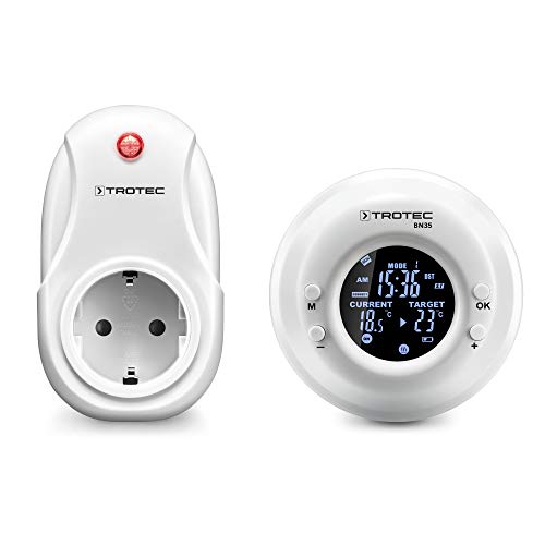 TROTEC Funk-Thermostat mit Zeitschaltuhr BN35 Smart home Temperaturregler Wireless digital 20m Reichweite Fernsteuerung Steckdose