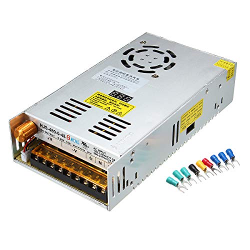 C-FUNN Schaltnetzteil-Transformator einstellbar AC 110/220V auf DC 0-48V 10A 480W mit Digitalanzeige