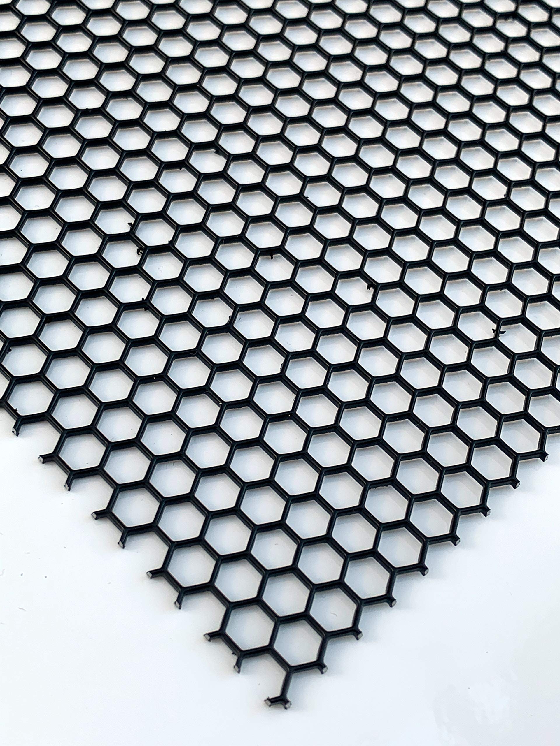 Lochblech Schwarz RAL 9005 Stahl Verzinkt Pulverbeschichtet HV 6-6,8 Hexagonal 1,5mm dick magnetisch Neu (1000 mm x 500 mm)