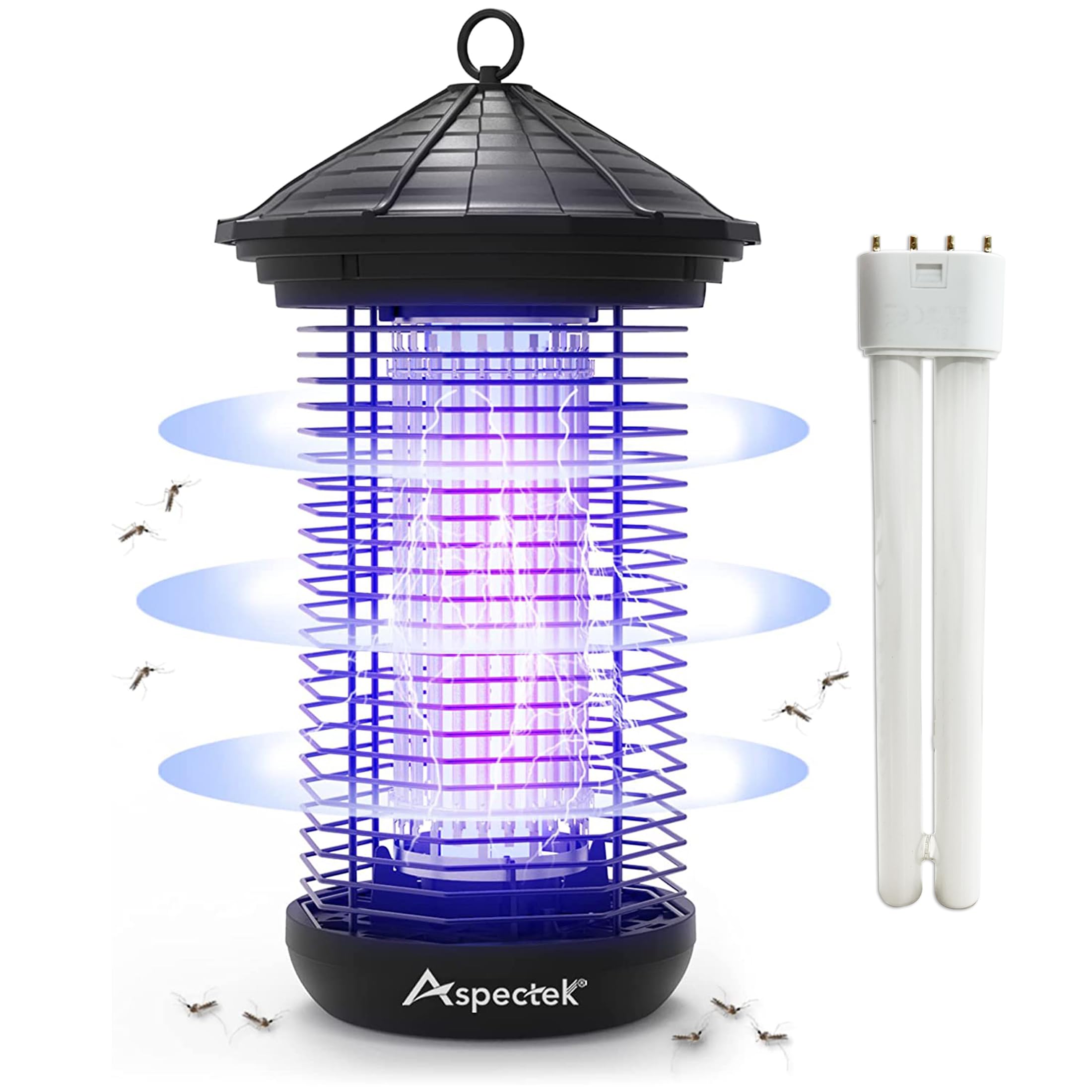 Aspectek Insektenvernichter Elektrischer Insektenfalle 20-W UV-Licht-Fliegenvernichter für Den Außen- und Innenbereich,Wasserdicht,Bis zu 1000 sq.ft. FT-Abdeckung für Haus, Terrasse, Garten, Küche