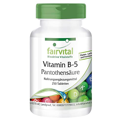 Vitamin B5 Pantothensäure 200mg - HOCHDOSIERT - VEGAN - 250 Tabletten