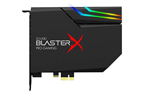 Creative Sound BlasterX AE-5 Plus SABRE32-Class Hi-res 32-Bit/384 kHz PCIe Gaming Soundkarte und DAC mit Dolby Digital DTS, Xamp Diskreter Kopfhörer Bi-Amp, bis zu 122 dB SNR, RGB-Beleuchtungssystem