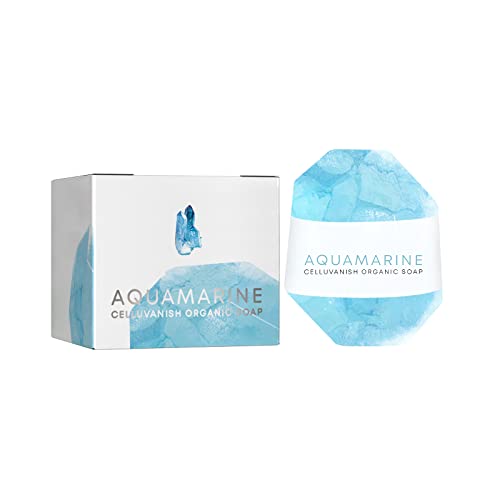 Aquamarine Celluvanish Organic Soap, Natural Organic Slimming Soap, Anticellulite Firming Soap, Comprehensive Skin Conditioning, for All Skin Types -100G