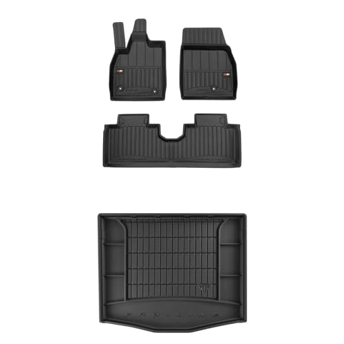 FROGUM ProLine 3D EIN Satz Gummimatten Exklusiven Auto Fußmatten und Kofferraumwanne Kofferraummatte für Ford Mustang Mach-E ab 2020 | Die höchsten Kanten