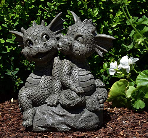 MystiCalls by Mayer Chess Gartendrachenpaar sitzt auf Fels- Garten, Figur, Drache, Love