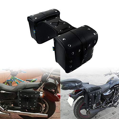 HDBUBALUS Motorrad-Satteltaschen Universal für Harley Yamaha Honda Kawasaki Suzuki Indian Ducati BMW schwarz
