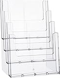 Helit H2352402 - Tischprospekthalter mit 4 Taschen, DIN A4, Hochformat, glasklar