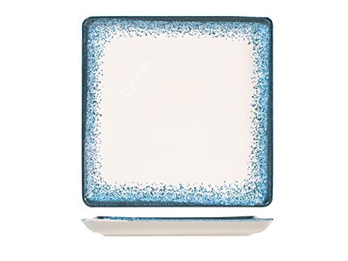 H&H Jupiter Teller aus Porzellan, 25 cm, modernes Design, blaue Farben
