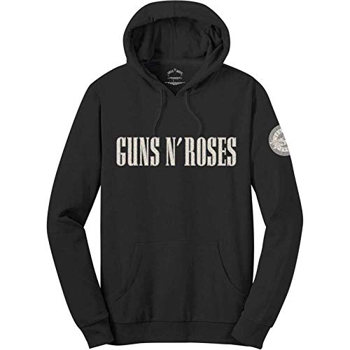 Guns N Roses Classic Band Logo Bullet Circle Hoodie Sweatshirt Applique Motifs XL