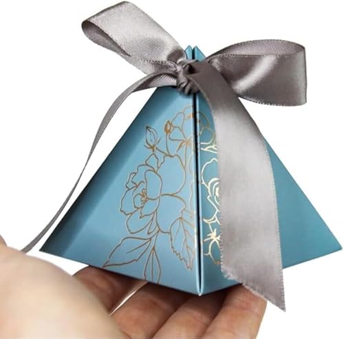 ❀ Süßigkeiten-Schachtel, Dreieckige Pralinenschachtel, Hochzeitsgeschenke und Geschenkboxen, Bonbontüten (Farbe: Rot, Größe: 10 Stück) (Farbe: Rot, Größe: 20 Stück) (Farbe: Rot, Größe: (Color : Blue