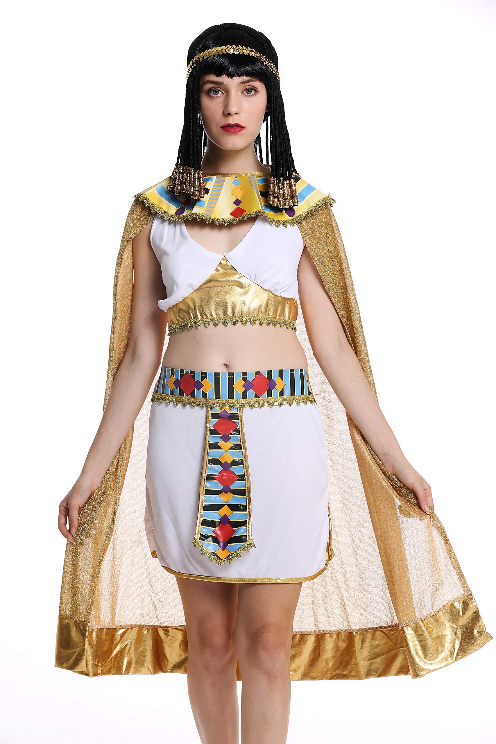 dressmeup W-0199 Kostüm Damen Frauen Karneval Halloween Ägypterin Kleopatra Cleopatra Pharaonin weiß S