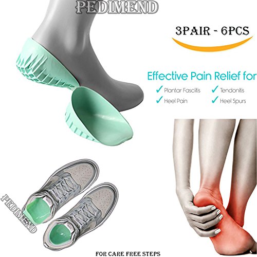 pedimend heel cups for the treatment of plantar fasciitis/heel pain/heel spur - heel and ankle support - reduced pain/fatigue and swelling - For Women & Men - Foot Care