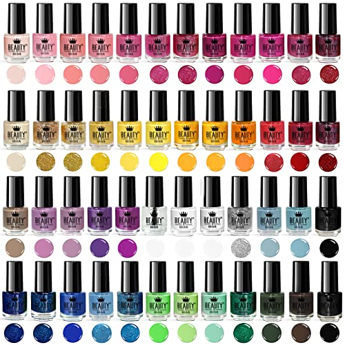 Envie de Color Nagellack-Set - Komplette Kollektion von 48 leuchtenden, Perl-, Pastell- und klassischen Farben in einer Designerbox (Set A+B - 48 Farben)