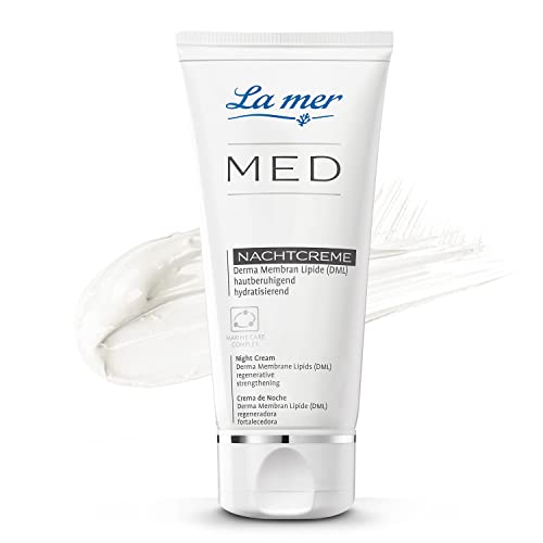 La mer MED Basic Care Gesichtscreme Nacht ohne Parfüm 50 ml - Moisturizer für die Nacht - Intensive Pflege für trockene und gereizte Haut - Feuchtigkeitsspendene Pflege – Für Frau und Mann