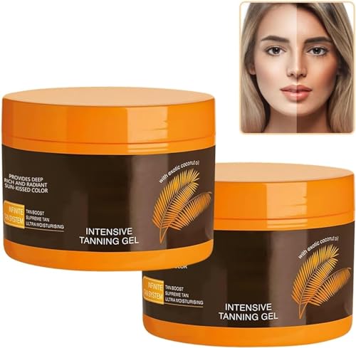 Luxuriöses Intensivbräunungsgel, natürliches Bräunungsbeschleuniger Cremegel, Bräunungsgelcreme, Bräunungscreme für Solarium und Sonne im Freien (2PCS)